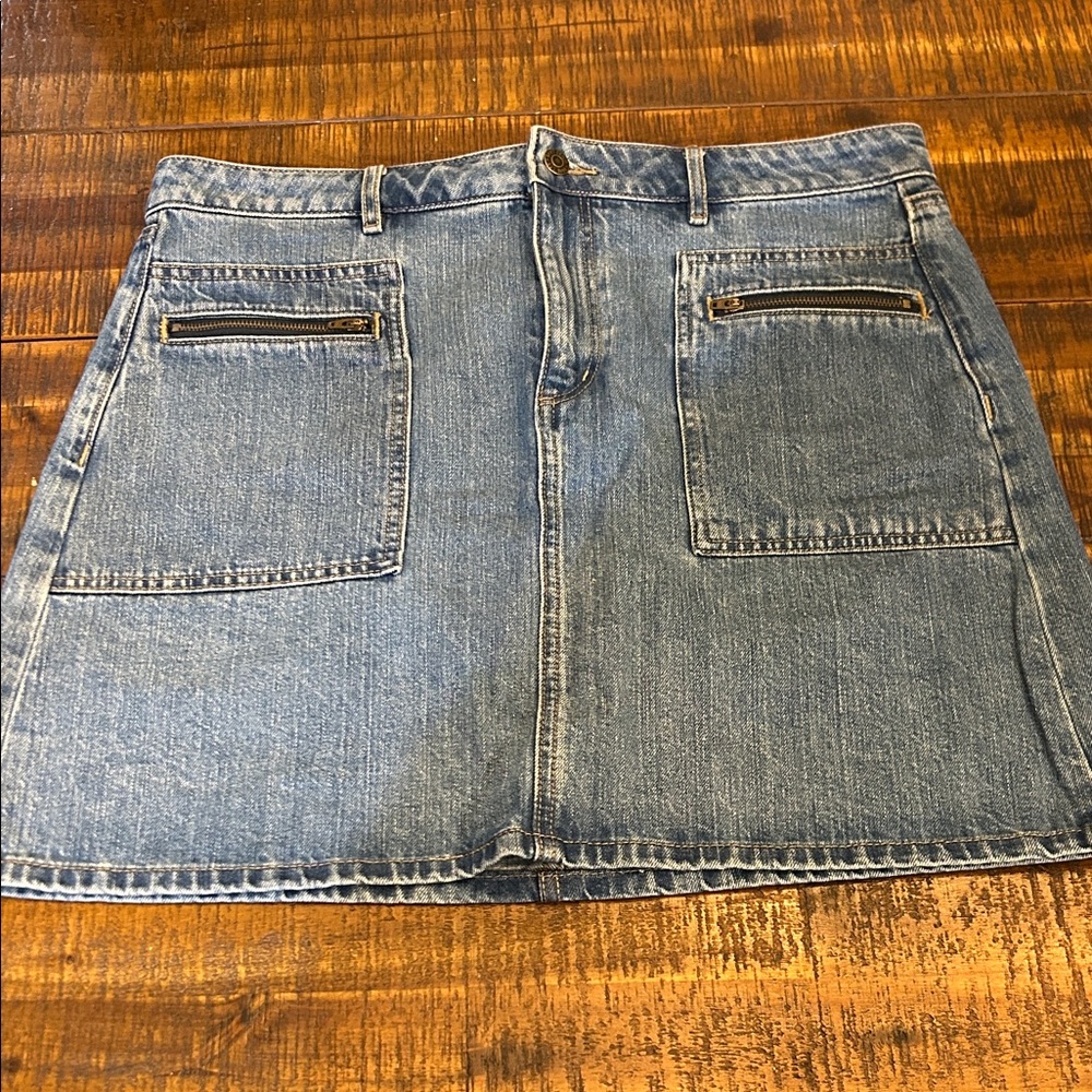 LOFT Classic Blue A-Line Denim Skirt